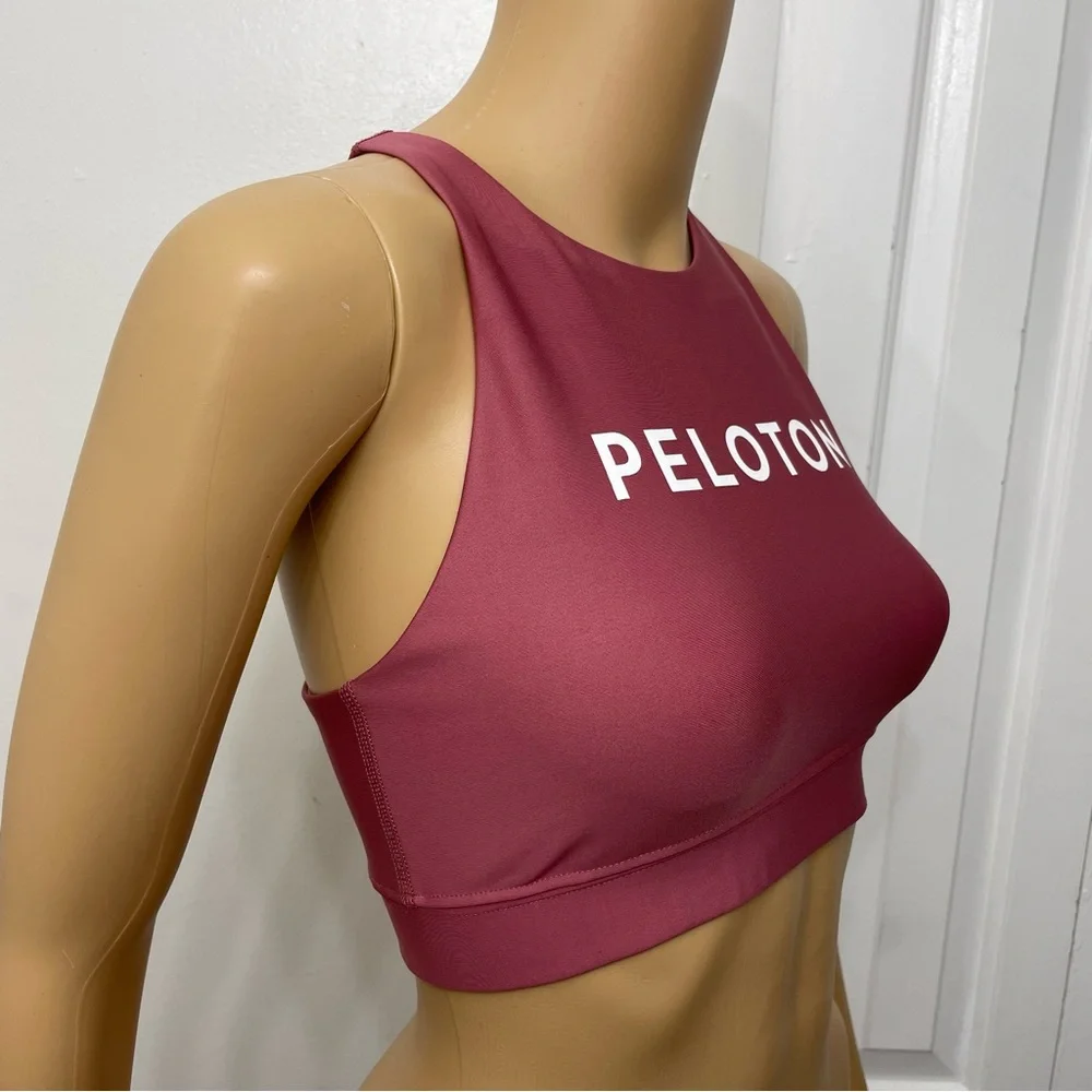 Peloton Mauve Rose Pink High-Neck High Support Performance Sports Bra size S - Picture 5 of 9